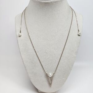 Chloe + Isabel Suspended Faux Pearl Rhinestone Pendant Necklace